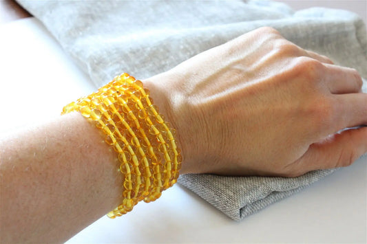 1 Bracelet ambre jaune Lituanie - Aurore Lune