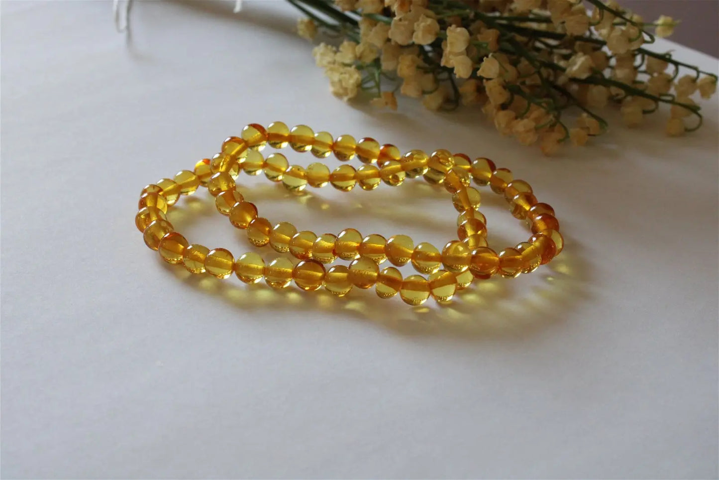 1 Bracelet ambre jaune Lituanie - Aurore Lune