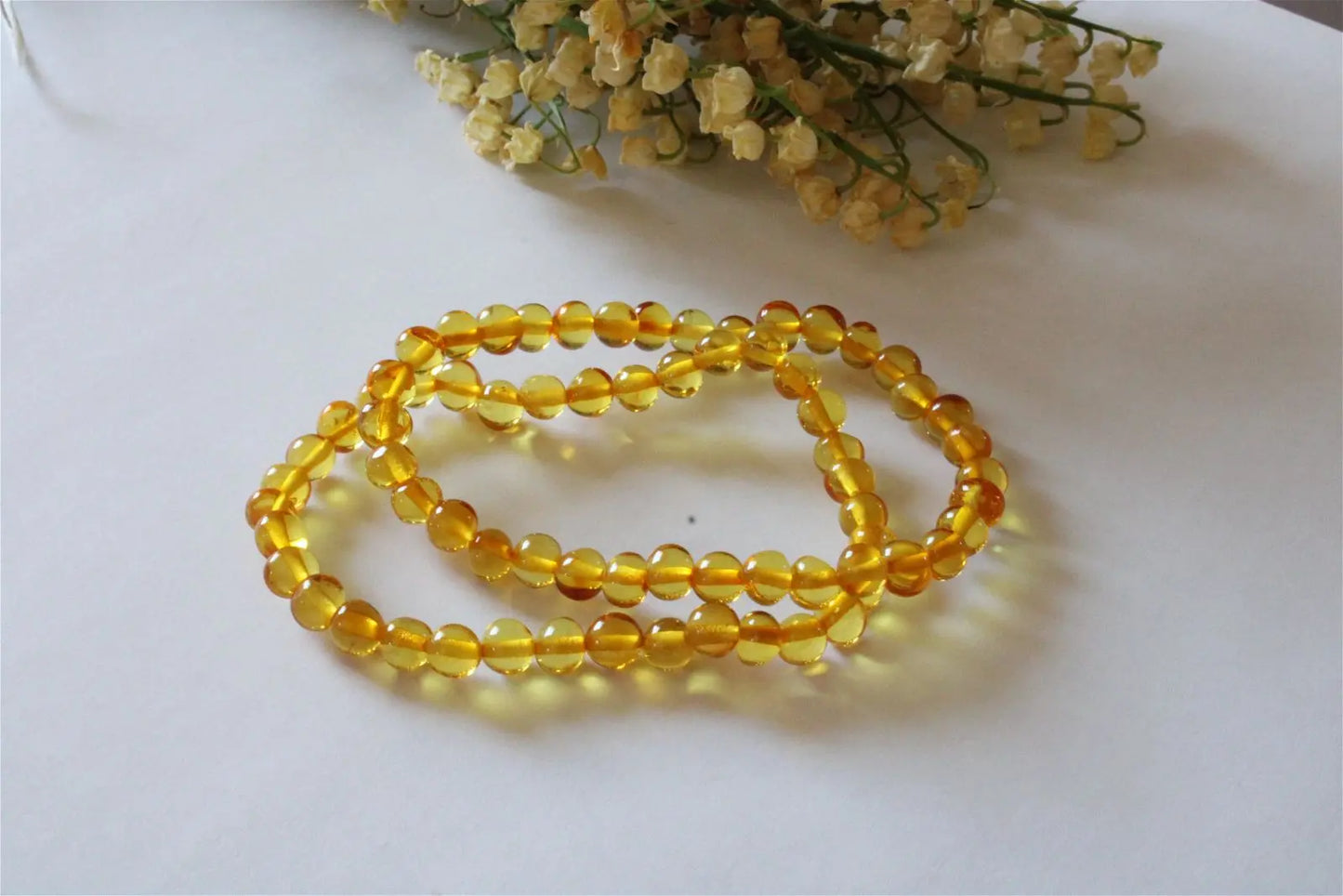 1 Bracelet ambre jaune Lituanie - Aurore Lune