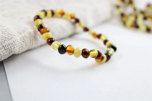 1 Bracelet ambre multicolore Lituanie - Aurore Lune