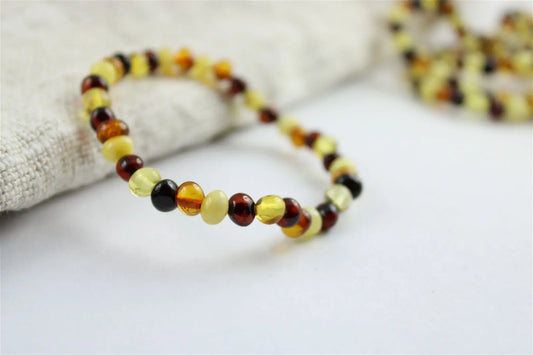 1 Bracelet ambre multicolore Lituanie - Aurore Lune