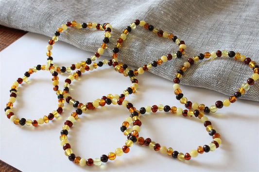 1 Bracelet ambre multicolore Lituanie - Aurore Lune