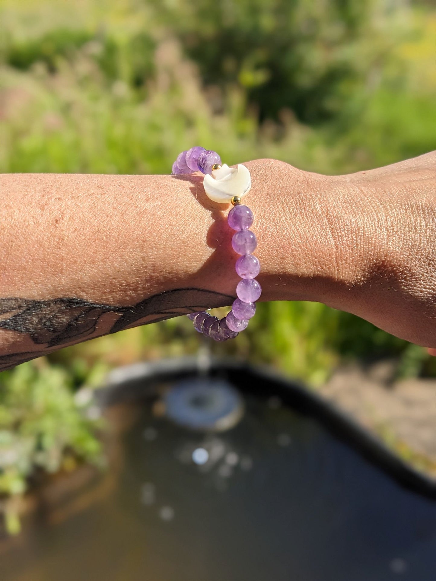 1 Bracelet améthyste poignet moyen et fin - Aurore Lune