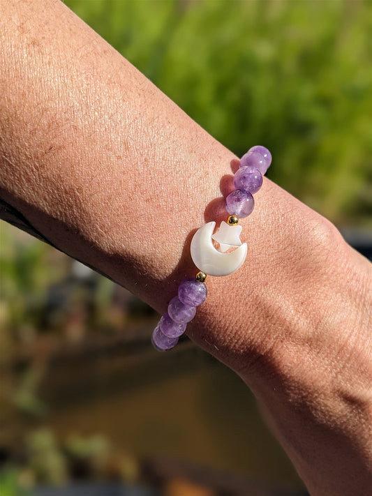 1 Bracelet améthyste poignet moyen et fin - Aurore Lune