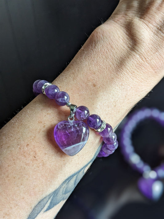 1 Bracelet améthyste poignet moyen et fin - Aurore Lune