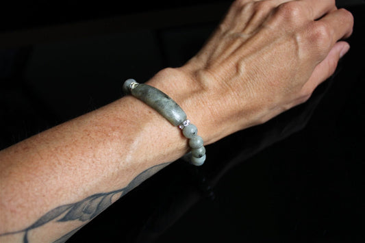1 Bracelet élastiqué en labradorite - Aurore Lune