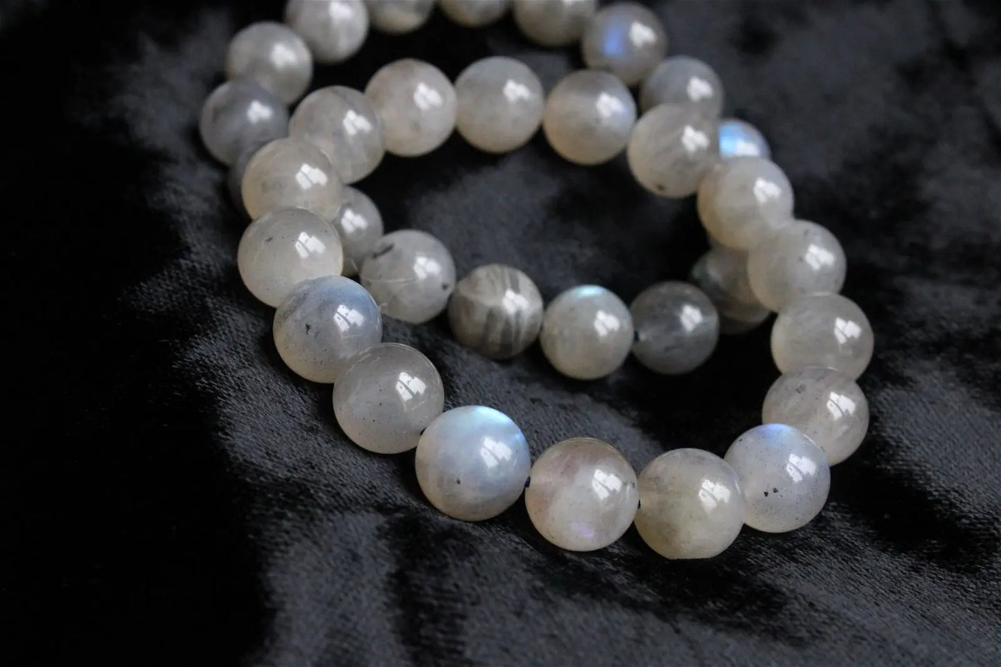 1 Bracelet élastiqué en labradorite 9 mm - Aurore Lune