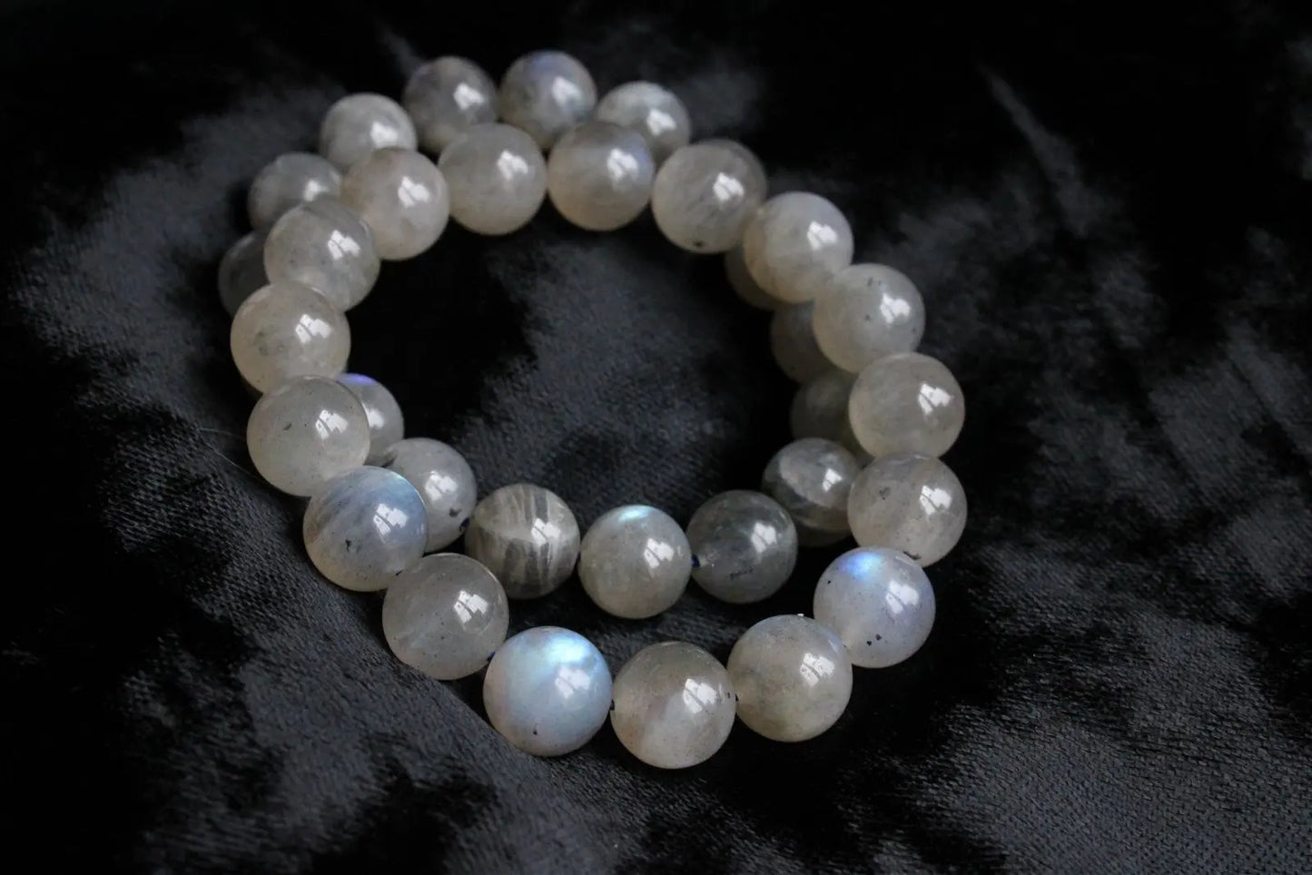 1 Bracelet élastiqué en labradorite 9 mm - Aurore Lune