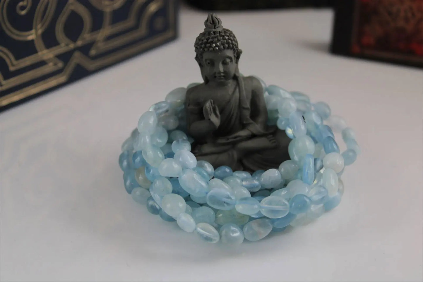 1 Bracelet en aigue marine 16 cm - Aurore Lune