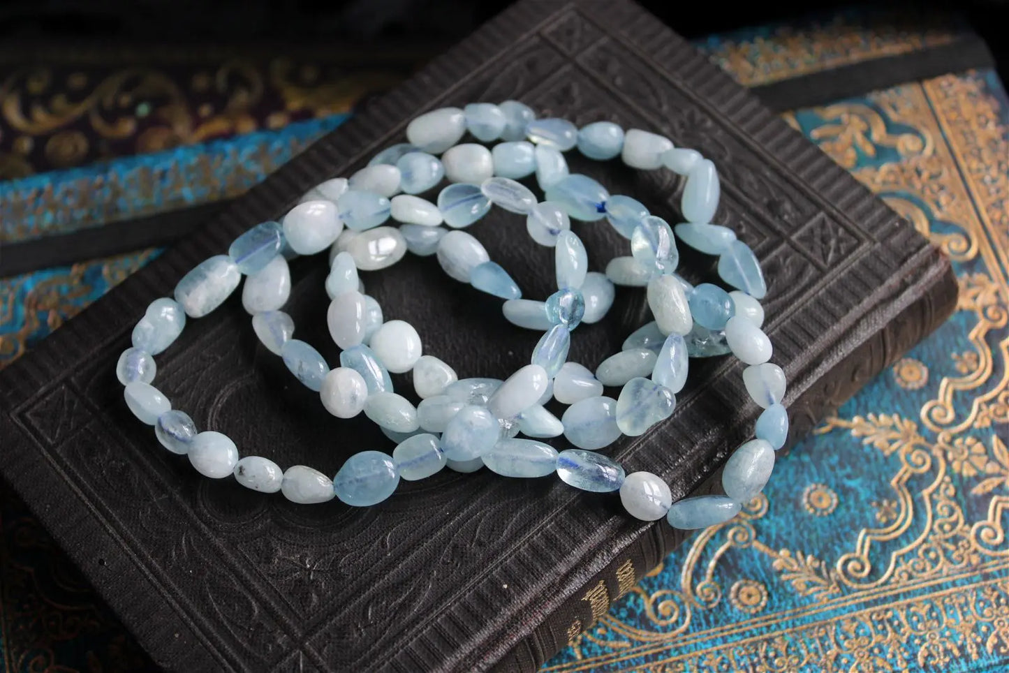 1 Bracelet en aigue marine 17 cm - Aurore Lune