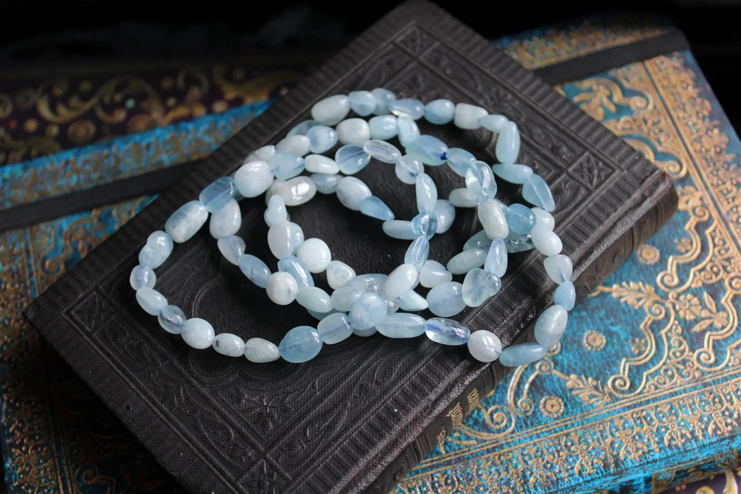 1 Bracelet en aigue marine 17 cm - Aurore Lune