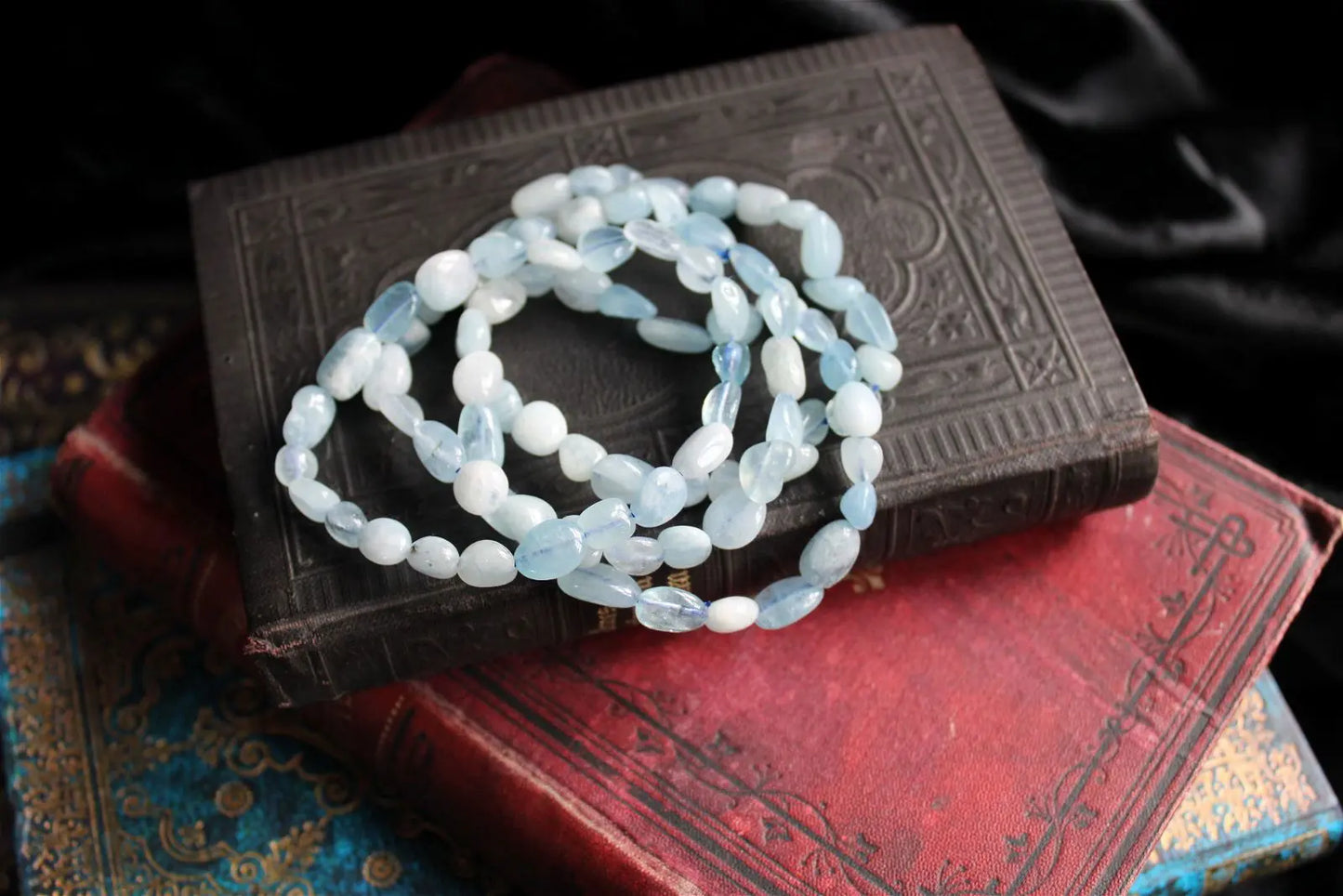 1 Bracelet en aigue marine 17 cm - Aurore Lune