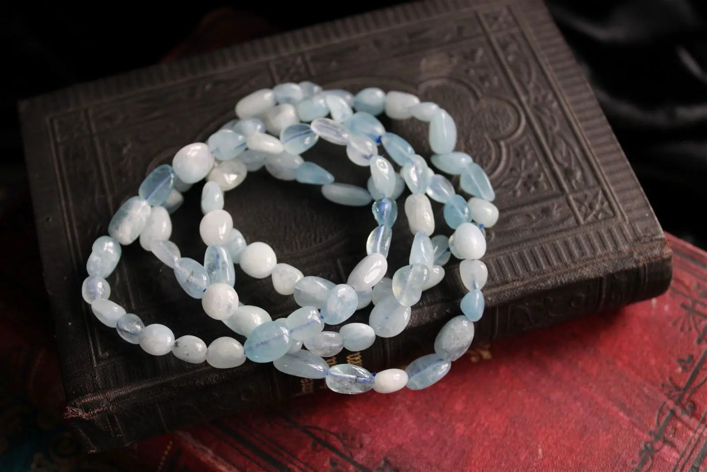 1 Bracelet en aigue marine 17 cm - Aurore Lune
