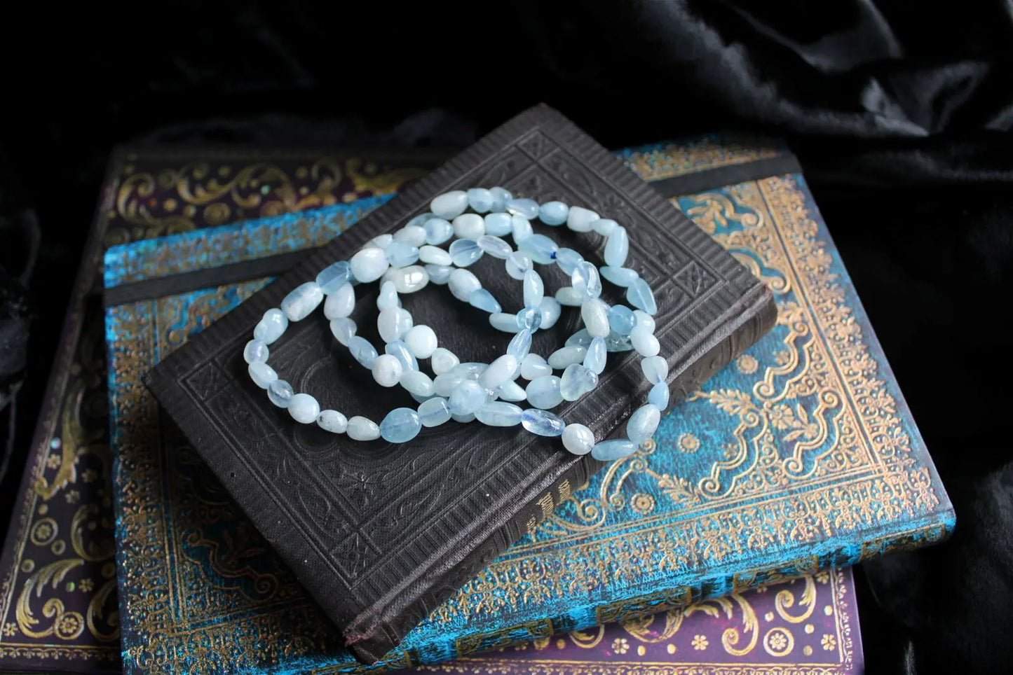 1 Bracelet en aigue marine 17 cm - Aurore Lune