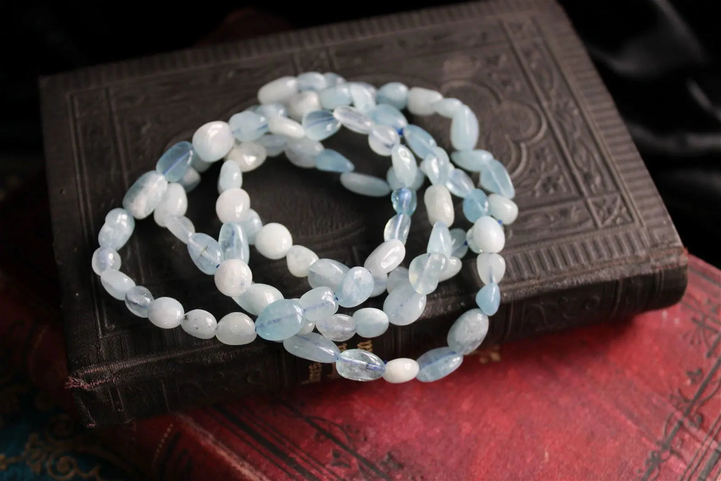 1 Bracelet en aigue marine 17 cm - Aurore Lune