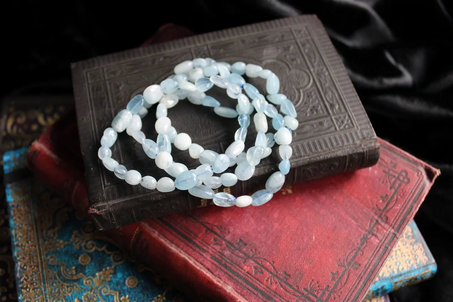 1 Bracelet en aigue marine 17 cm - Aurore Lune