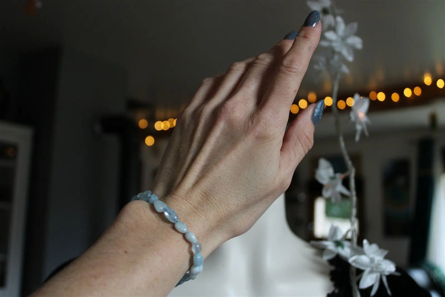 1 Bracelet en aigue marine 17 cm - Aurore Lune