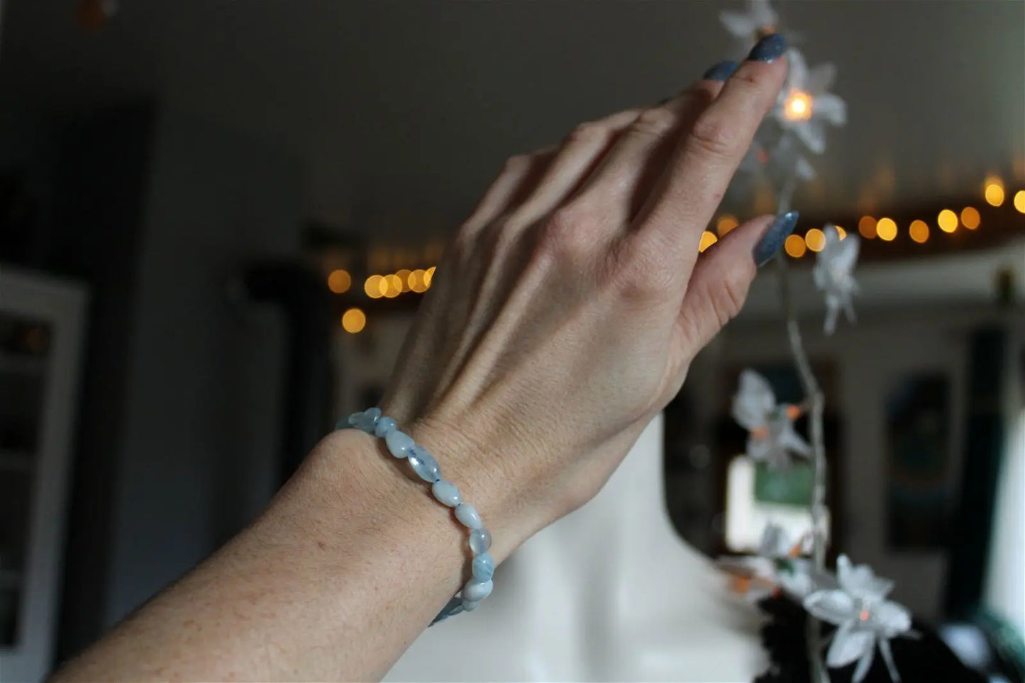 1 Bracelet en aigue marine 17 cm - Aurore Lune