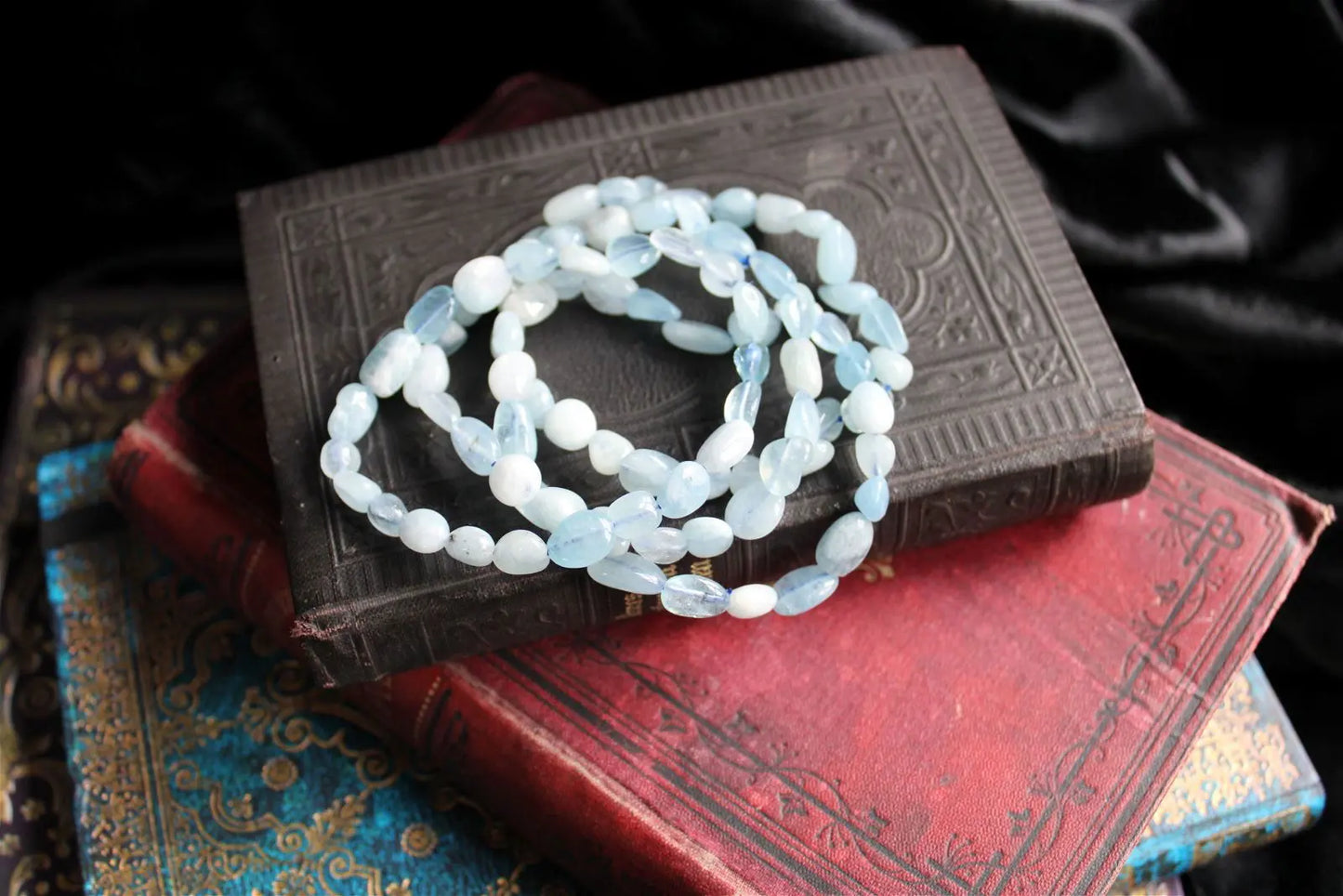 1 Bracelet en aigue marine 17 cm - Aurore Lune