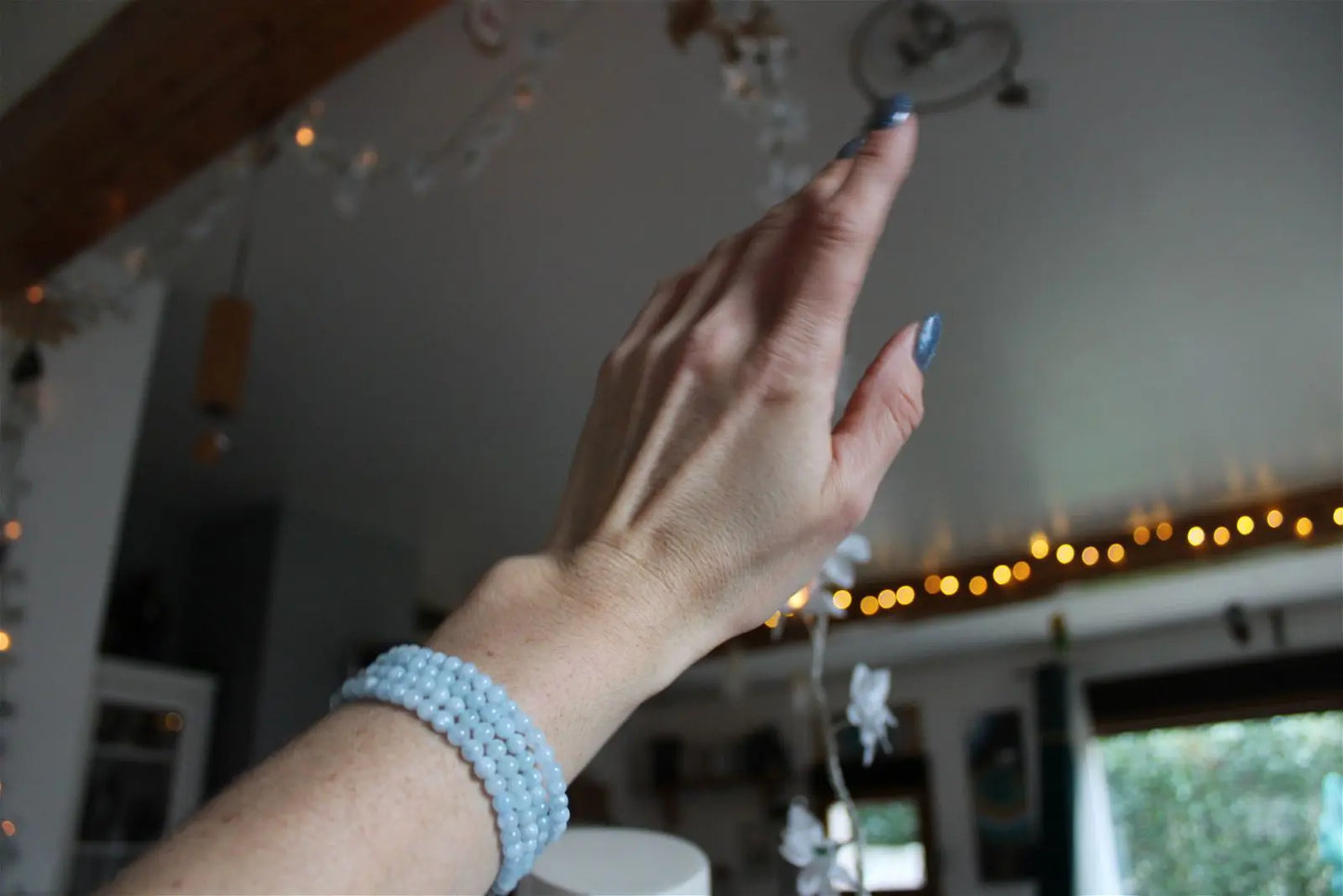 1 Bracelet en aigue marine 4mm 16 cm - Aurore Lune