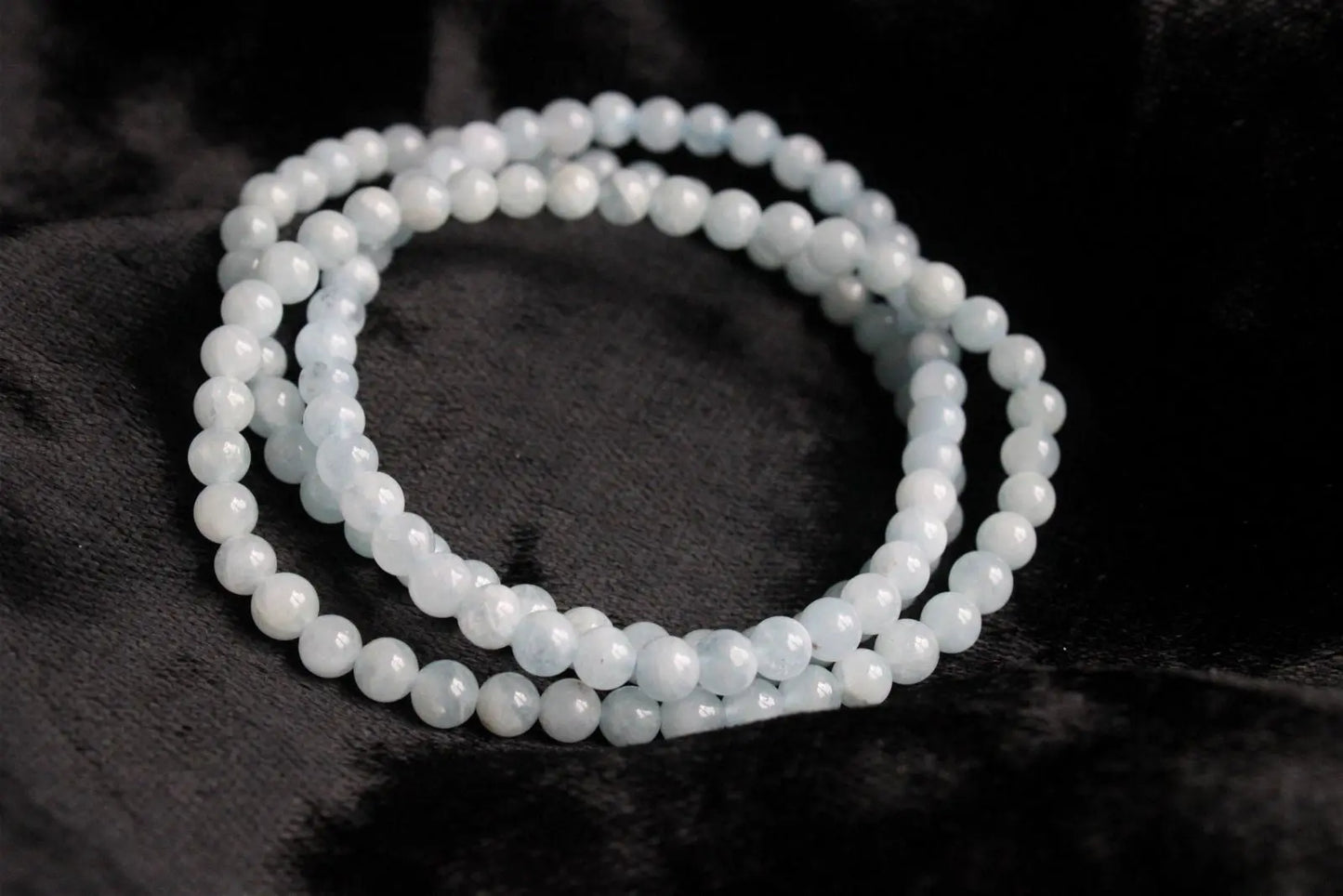 1 Bracelet en aigue marine 4mm 16 cm - Aurore Lune