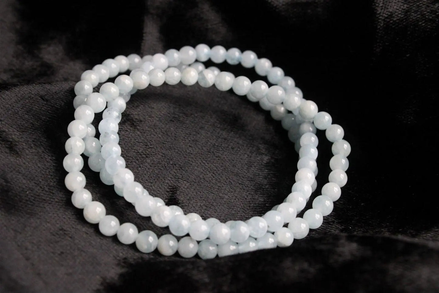 1 Bracelet en aigue marine 4mm 16 cm - Aurore Lune