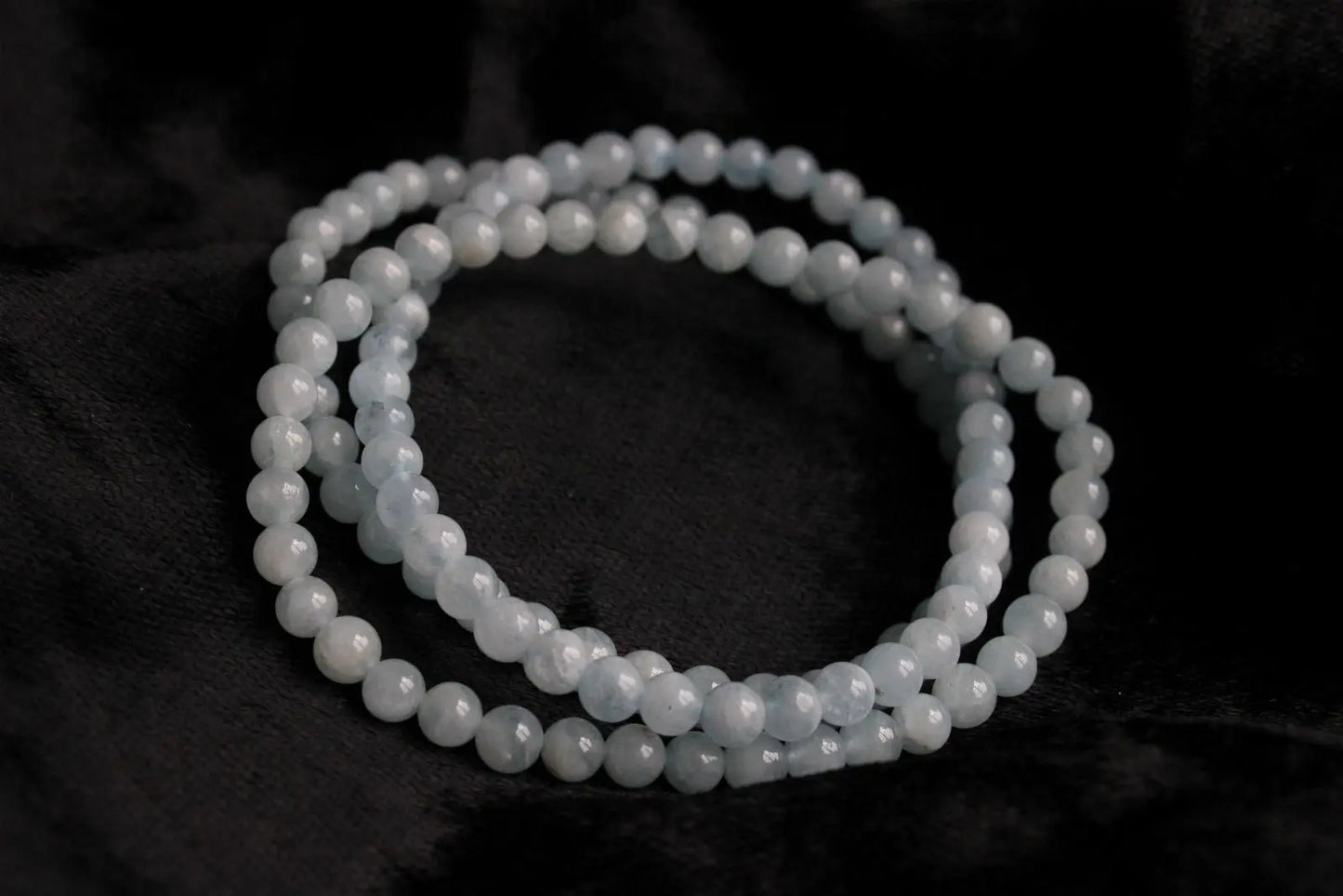 1 Bracelet en aigue marine 4mm 16 cm - Aurore Lune