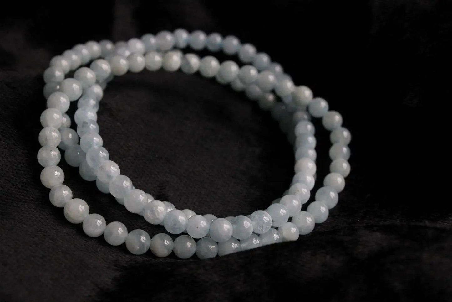 1 Bracelet en aigue marine 4mm 16 cm - Aurore Lune