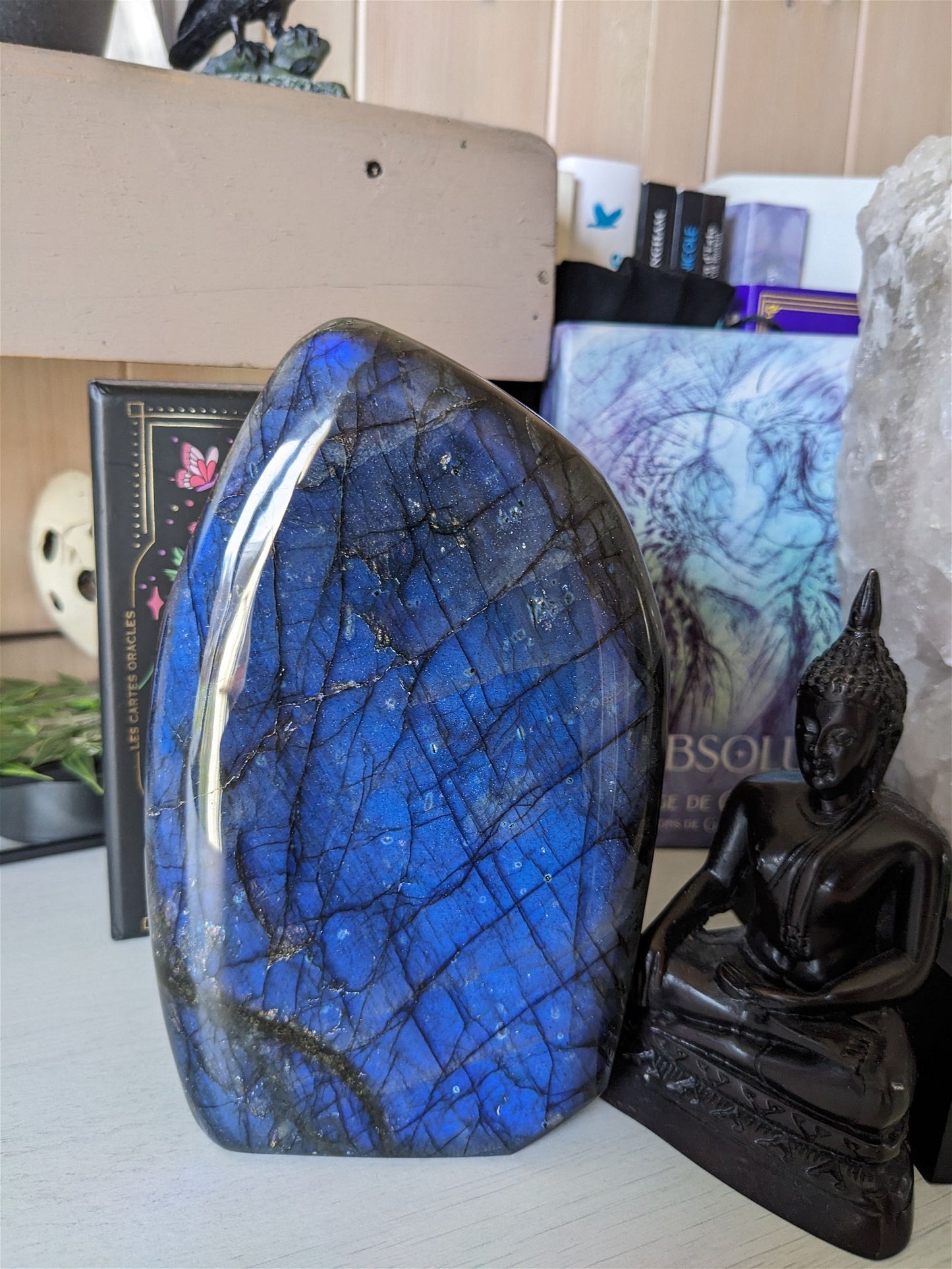 1 Labradorite bleue à poser 1.5 kg EXCEPTIONNELLE - Aurore Lune