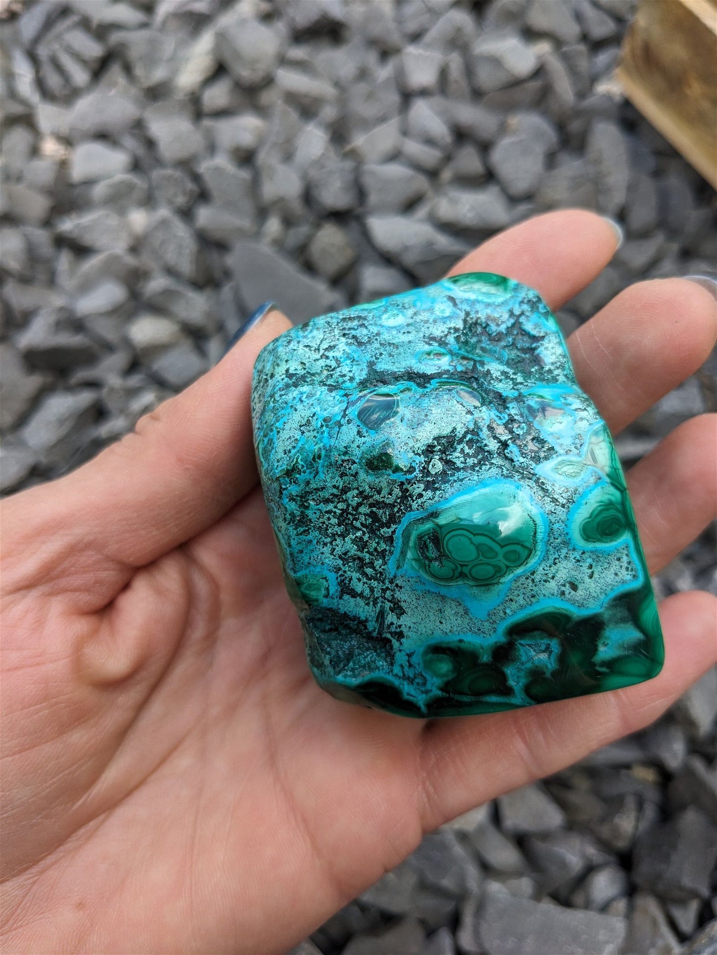 1 Malachite chrysocolle à poser - Aurore Lune