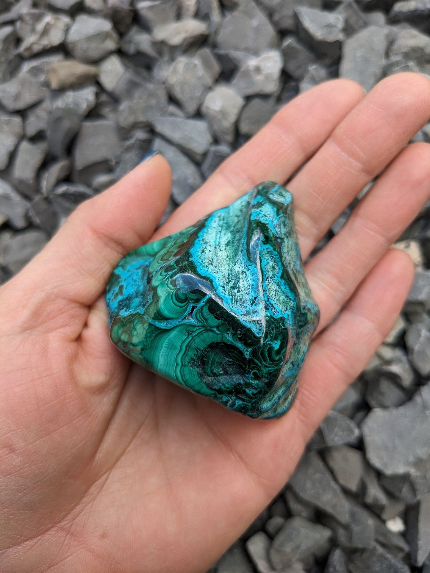 1 Malachite chrysocolle à poser - Aurore Lune