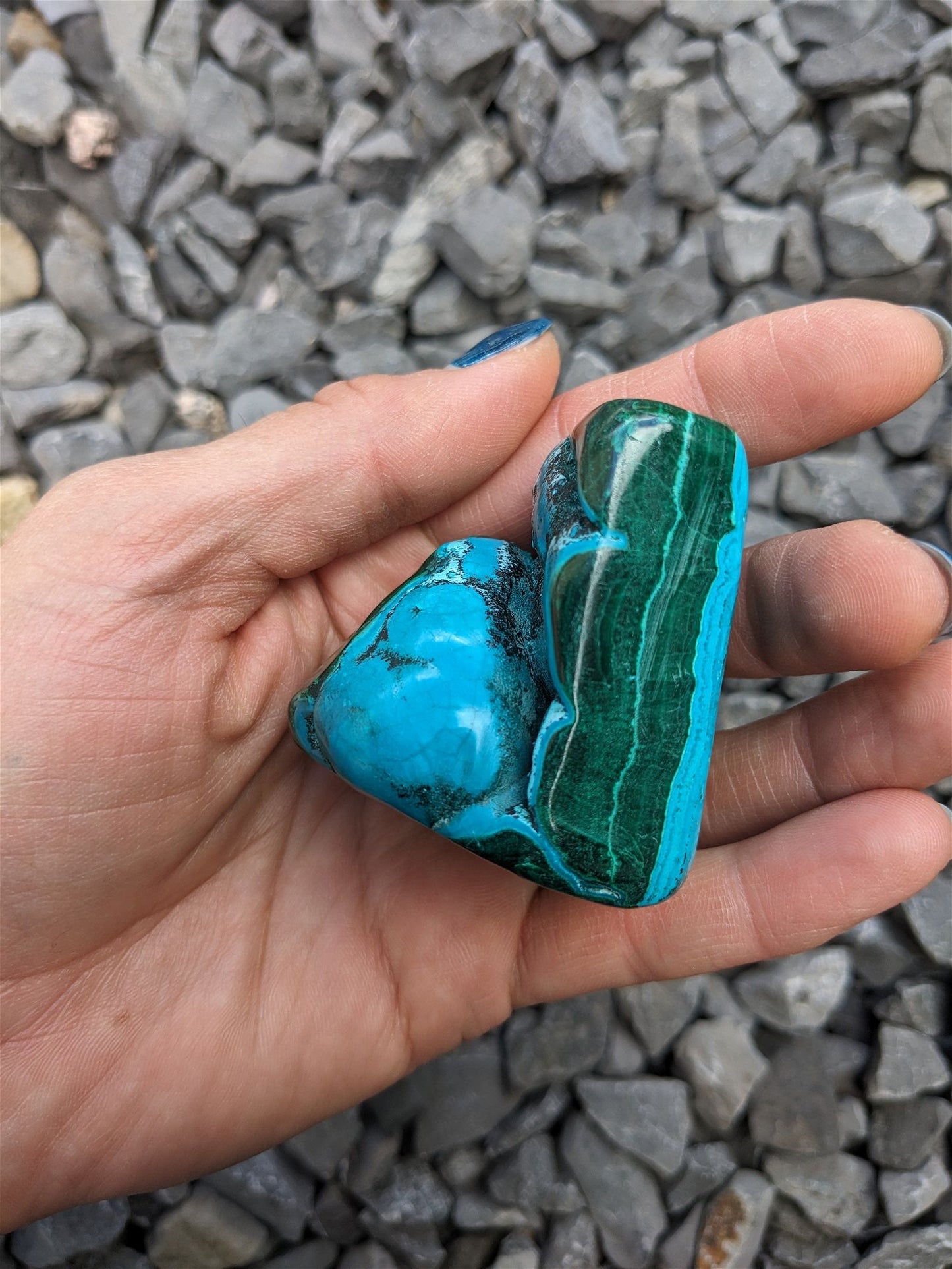 1 Malachite chrysocolle à poser - Aurore Lune