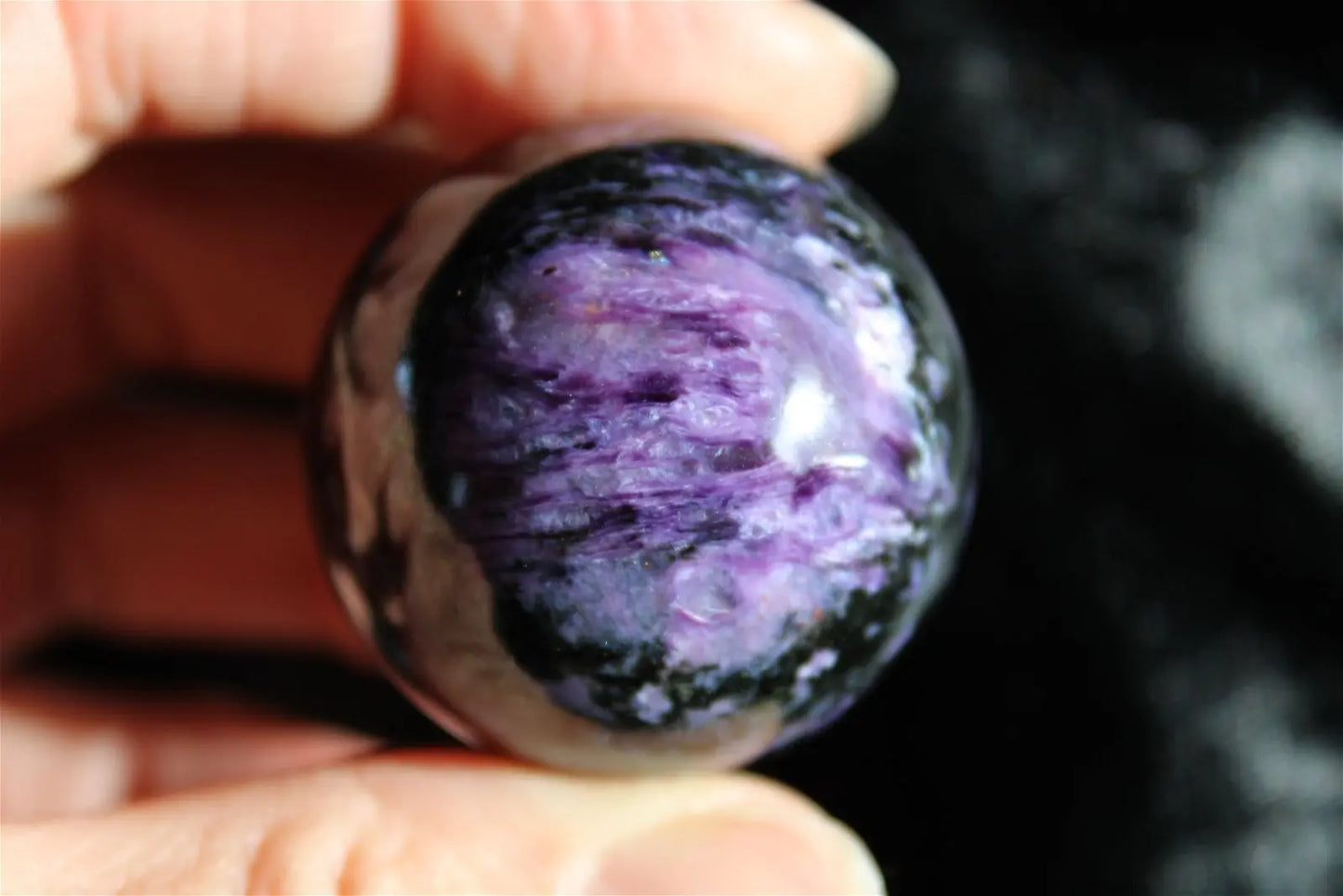 1 Sphère de charoïte russe 3.6 cm - Aurore Lune