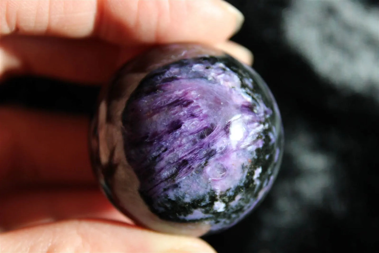 1 Sphère de charoïte russe 3.6 cm - Aurore Lune