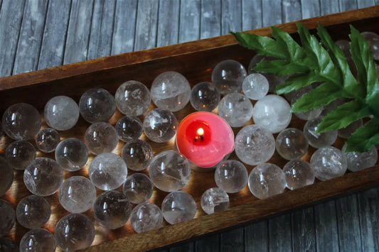 1 Sphère en cristal de roche 2.5 A 3 CM - Aurore Lune