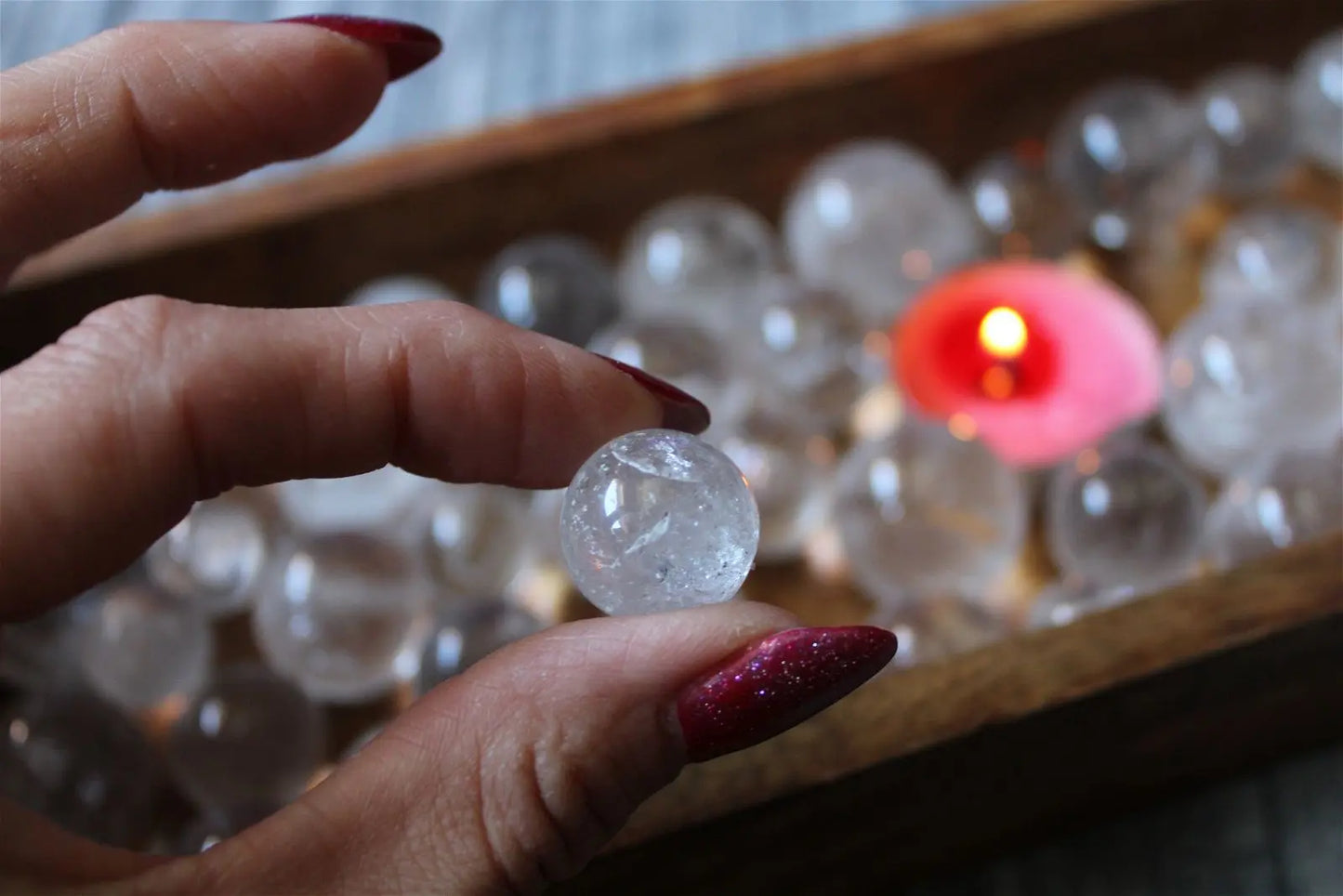 1 Sphère en cristal de roche PETITE - Aurore Lune
