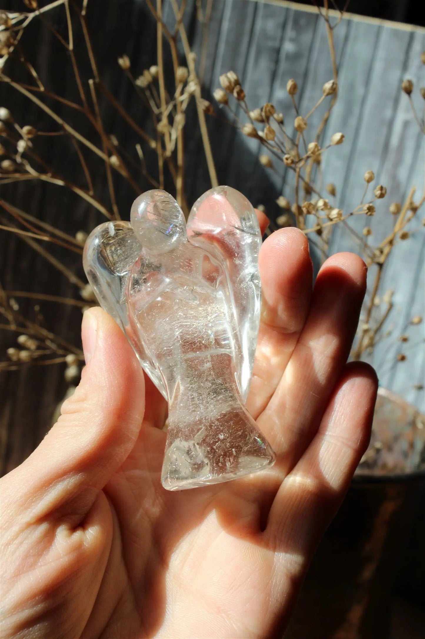 1 bel ange en cristal de roche 7.5 cm *COLIS* - Aurore Lune