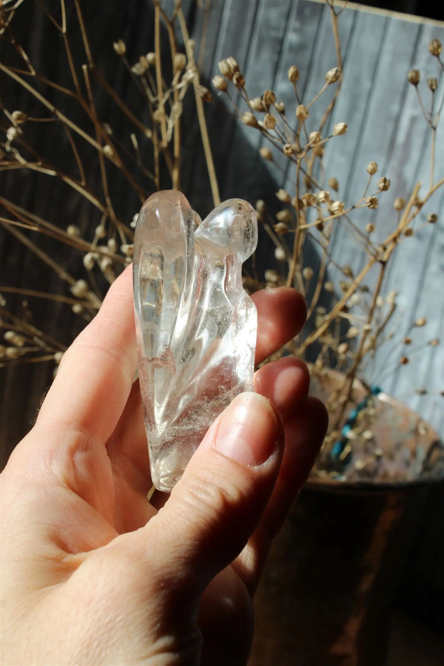 1 bel ange en cristal de roche 7.5 cm *COLIS* - Aurore Lune