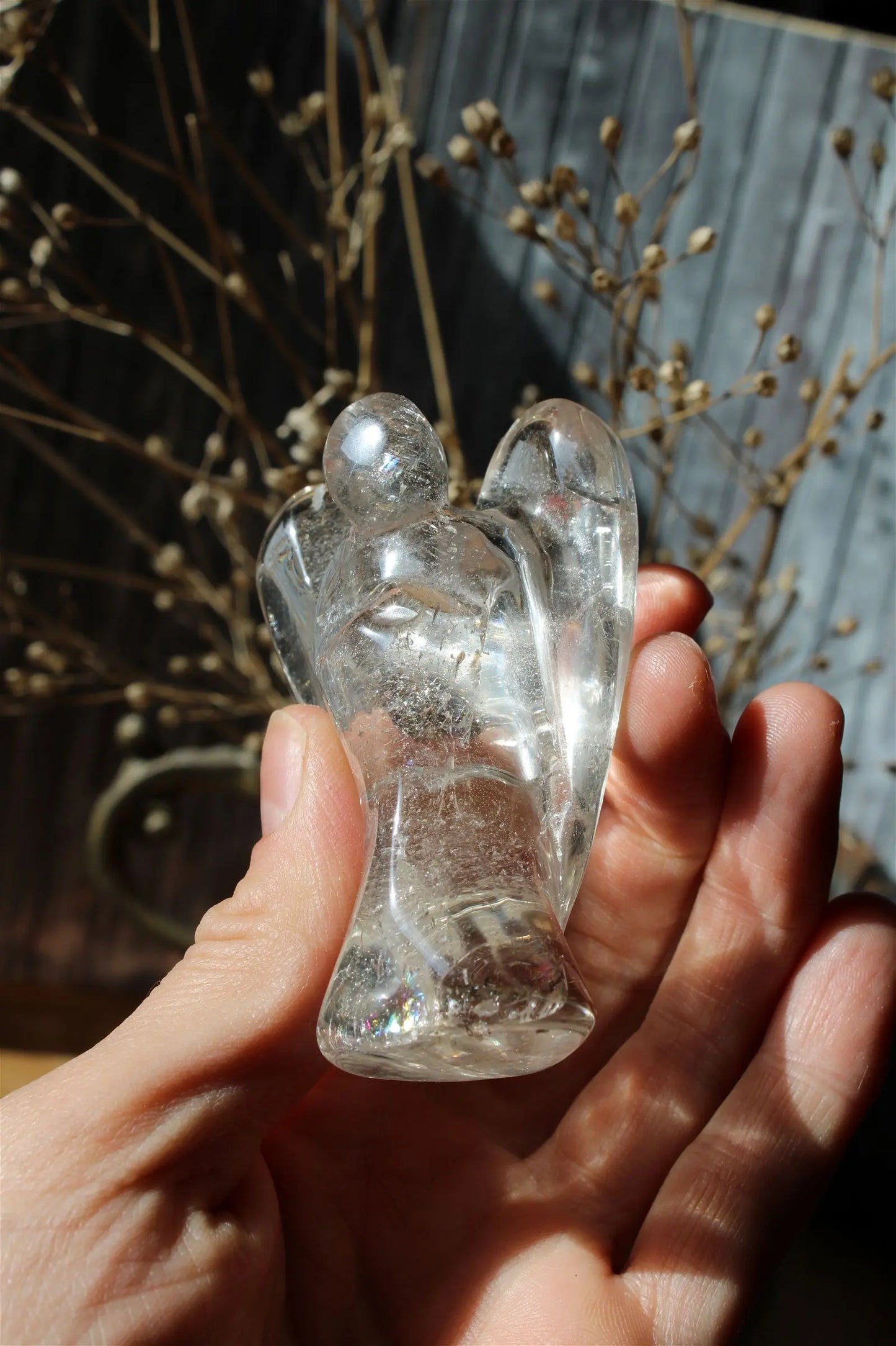 1 bel ange en cristal de roche 7.5 cm *COLIS* - Aurore Lune