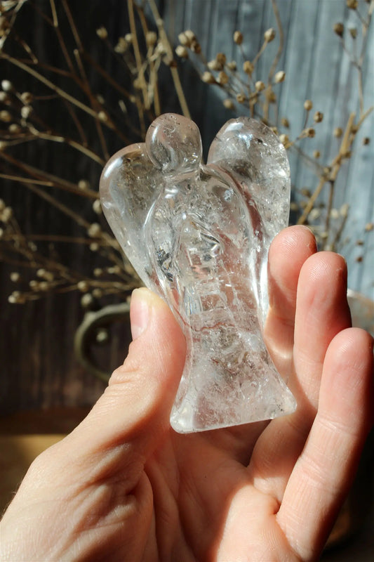 1 bel ange en cristal de roche 8.5 cm *COLIS* - Aurore Lune