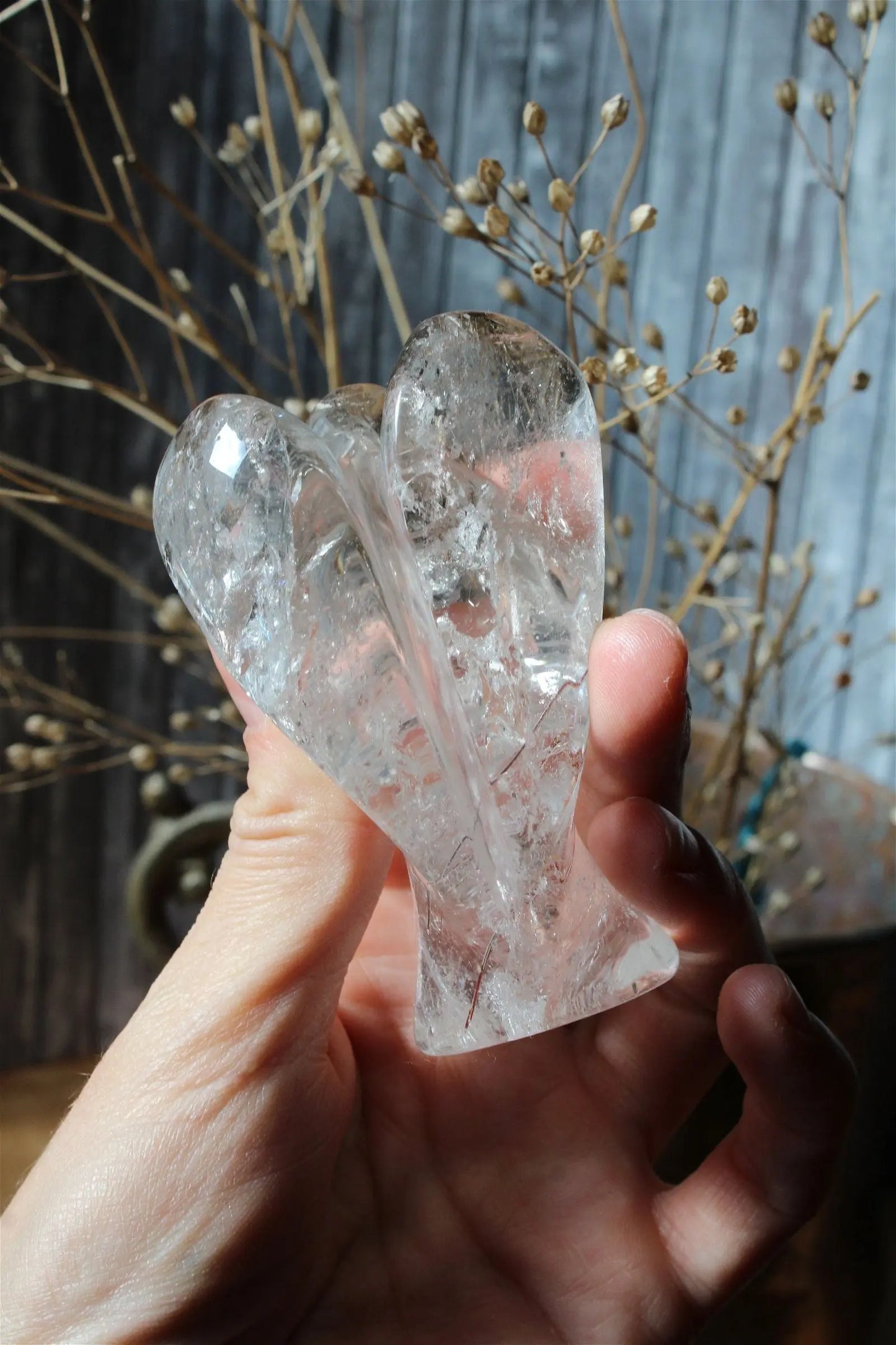 1 bel ange en cristal de roche 8.5 cm *COLIS* - Aurore Lune