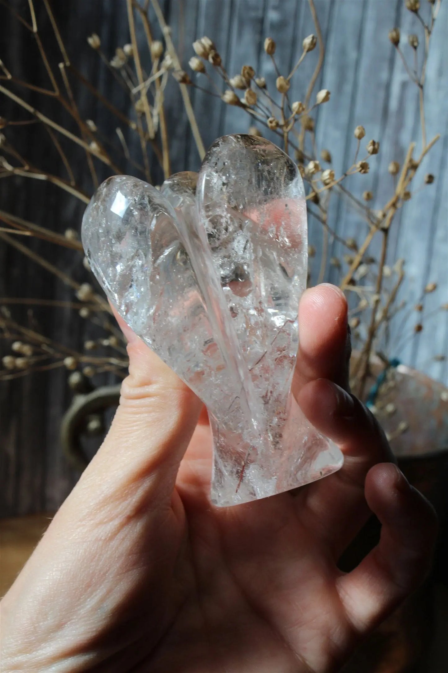 1 bel ange en cristal de roche 8.5 cm *COLIS* - Aurore Lune