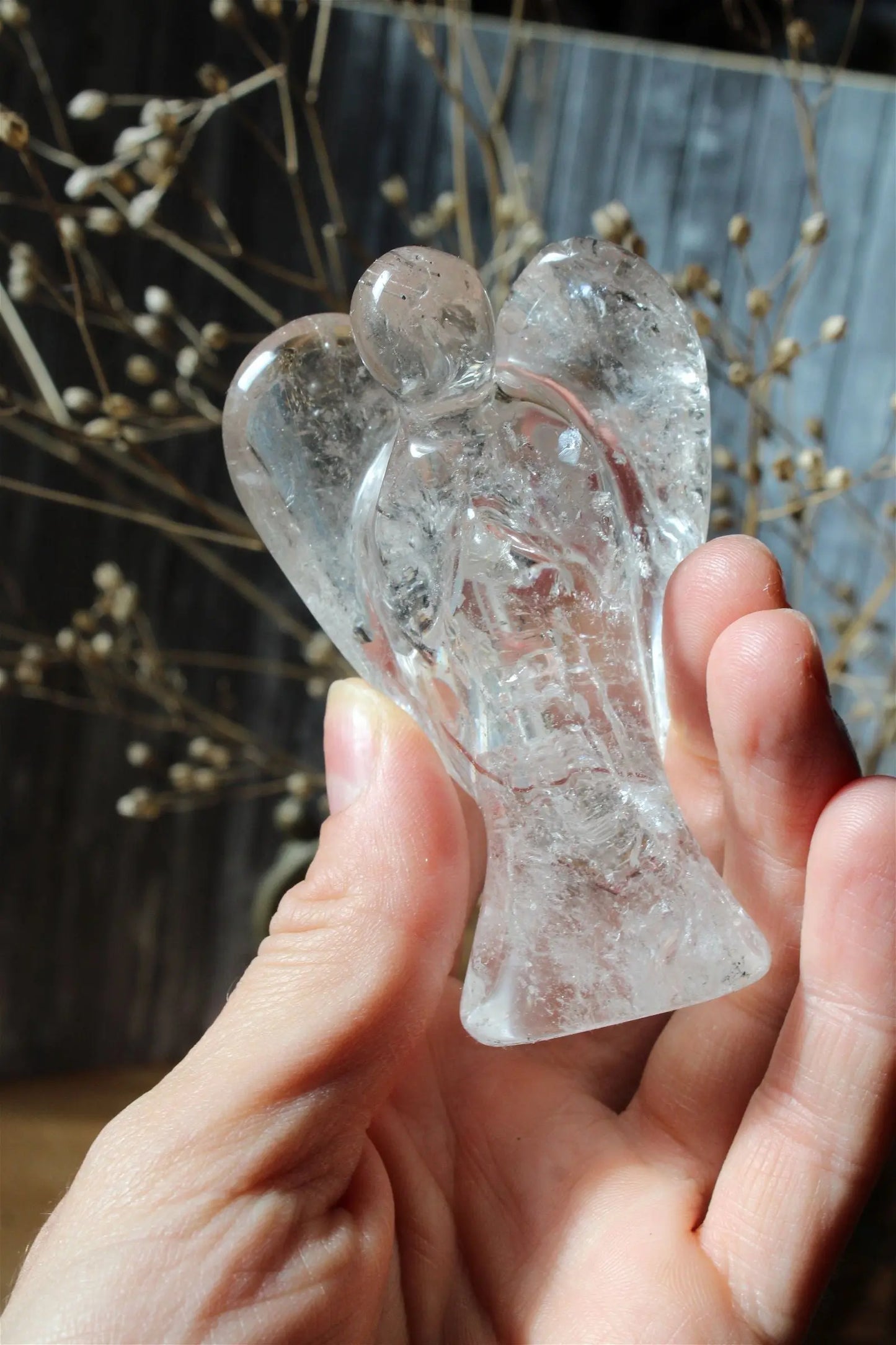 1 bel ange en cristal de roche 8.5 cm *COLIS* - Aurore Lune