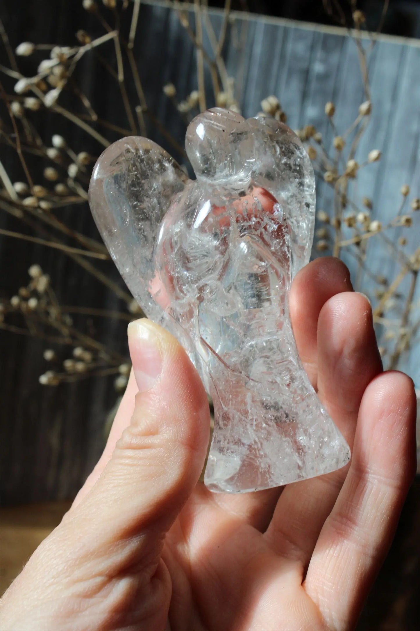 1 bel ange en cristal de roche 8.5 cm *COLIS* - Aurore Lune