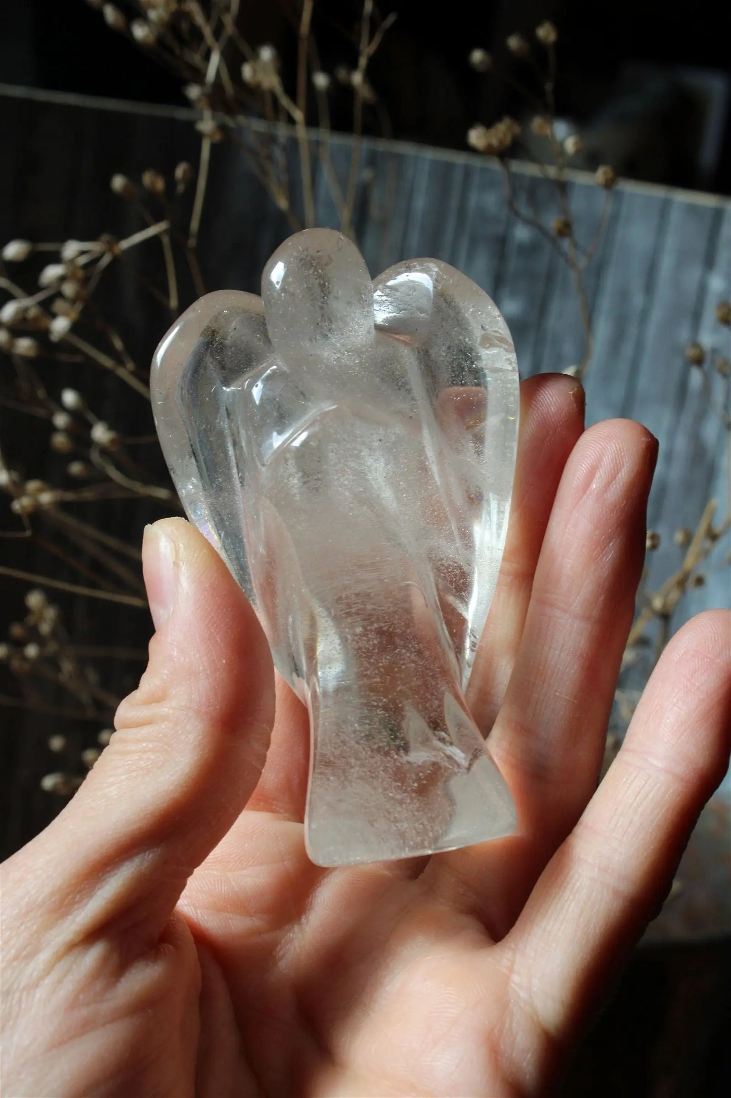 1 bel ange en cristal de roche 8 cm *COLIS* - Aurore Lune