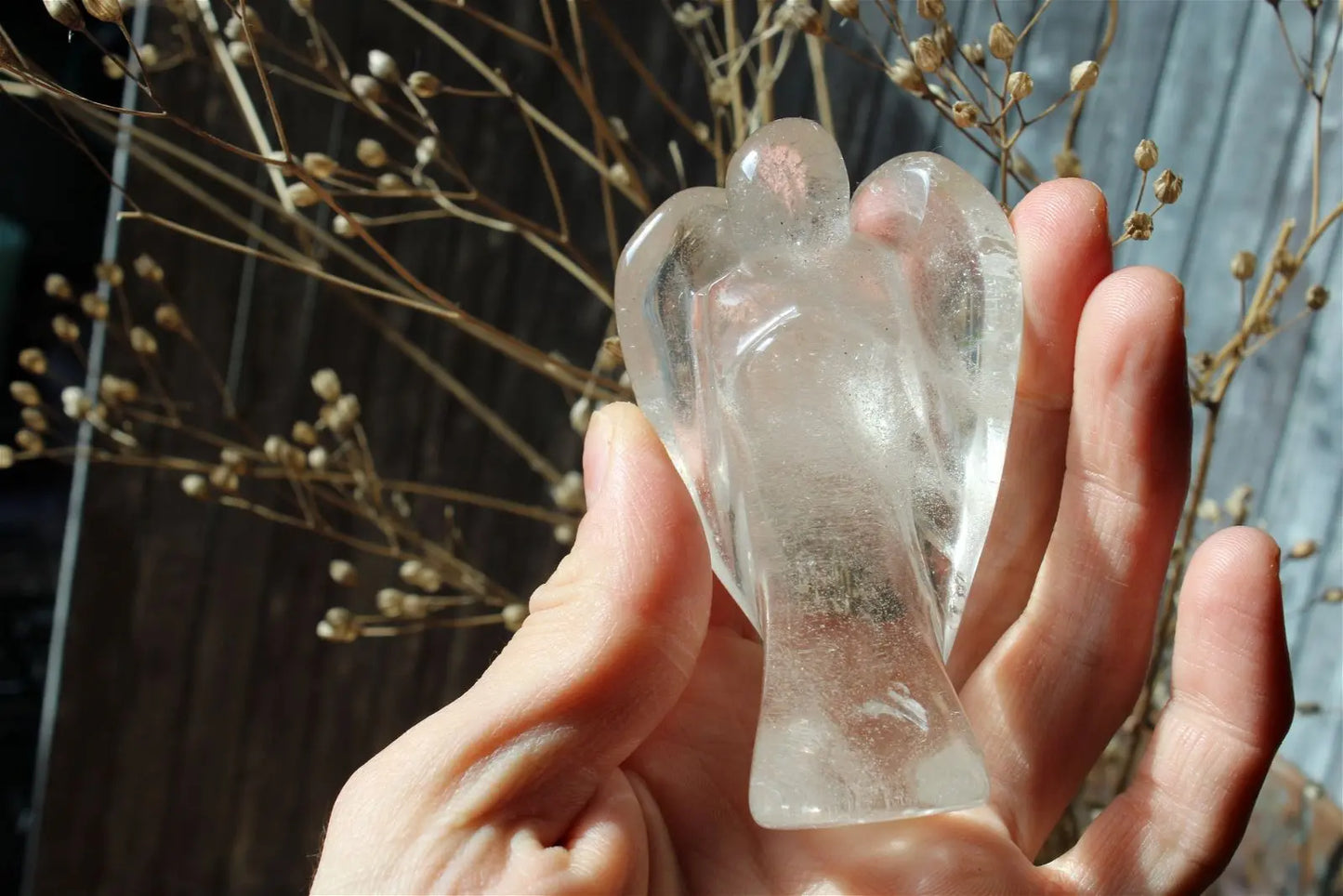 1 bel ange en cristal de roche 8 cm *COLIS* - Aurore Lune