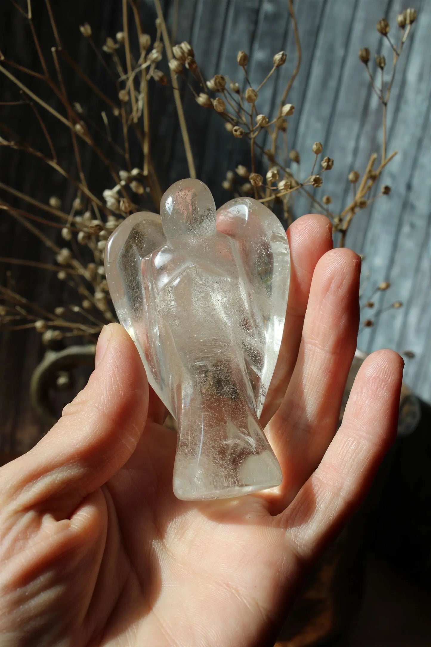 1 bel ange en cristal de roche 8 cm *COLIS* - Aurore Lune