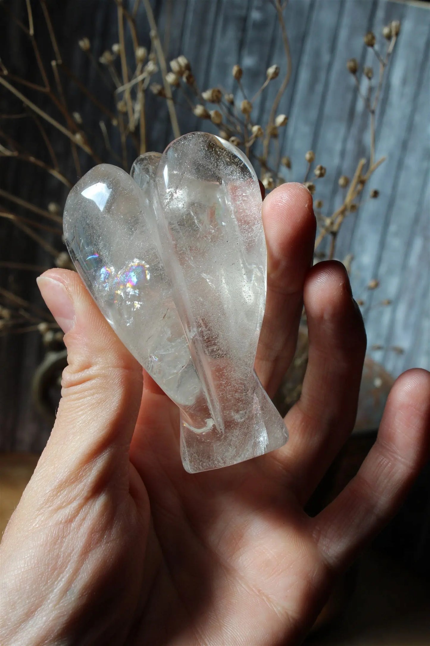 1 bel ange en cristal de roche 8 cm *COLIS* - Aurore Lune