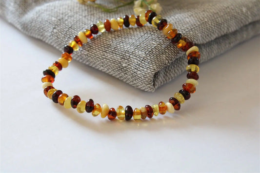 1 bracelet ambre multicolore Lituanie - Aurore Lune