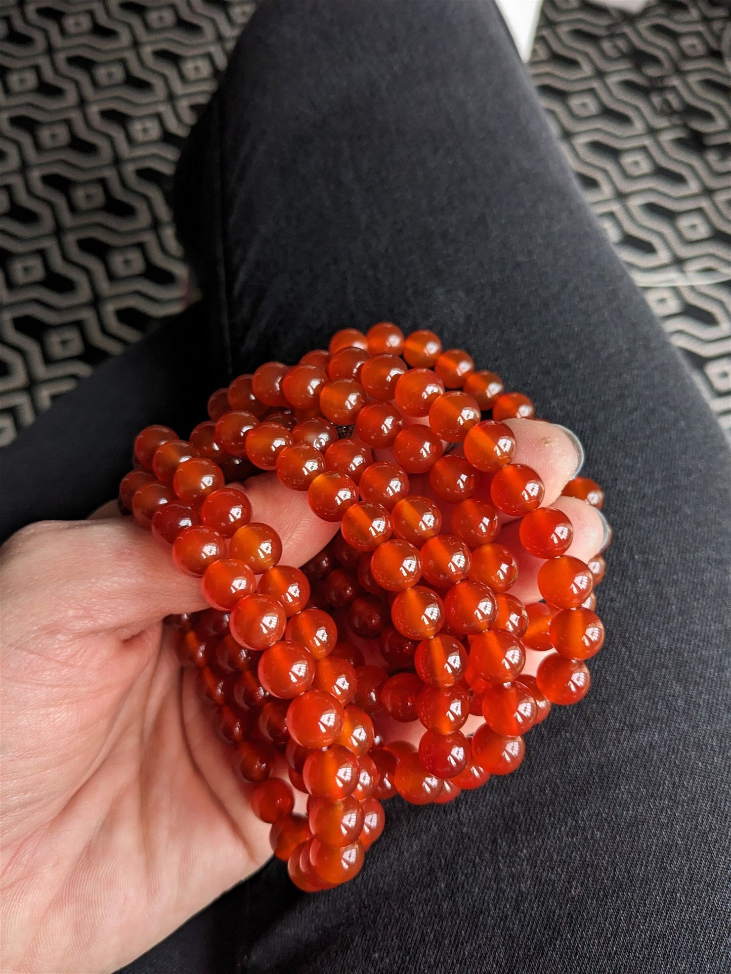 1 bracelet élastiqué en cornaline - Aurore Lune